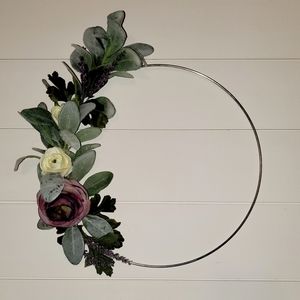 Metal hoop wreath